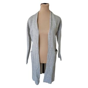 Aritzia Babaton Long Length Light Grey Wool Blend Cardigan Sz XXS